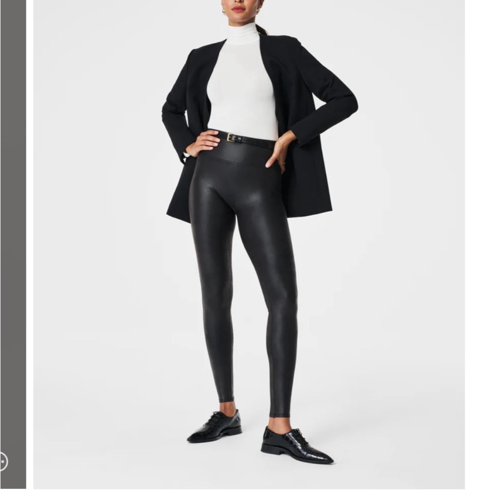 Spanx Faux Leather Leggings Size XS Petite NWT